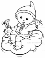 A coloring page of the sandman
